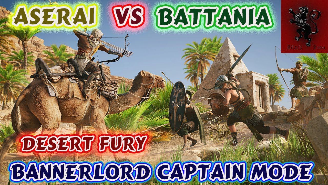 Mount and Blade 2 Bannerlord Aserai vs Battania Сaptain mode 150 kills Desert Fury смотреть онлайн