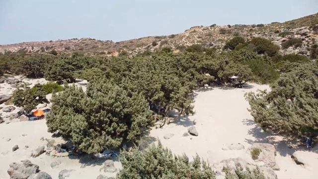 Amazing Mediterranean Sea on Kedrados Beach, Crete, Greece. Vide from drone FULL HD. смотреть онлайн