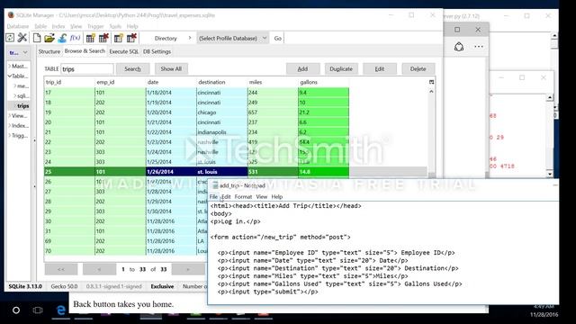 Python Web Development - Database driven