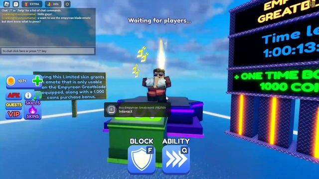 How to use the new Empyrean Blade emote | Roblox Blade Ball смотреть онлайн