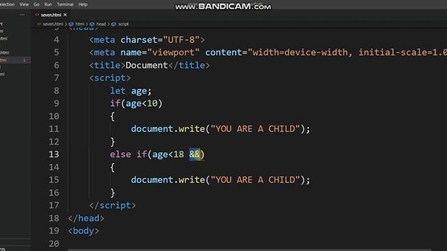 #7 Nested if else statement in javaScript || else if statement in javascript