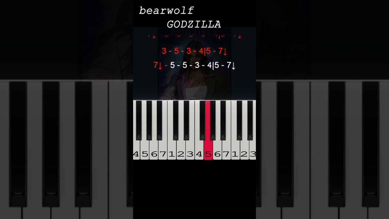 bearwolf - GODZILLA  | Piano Tutorial | Ноты цифрами #bearwolf #piano #shorts #ноты смотреть онлайн