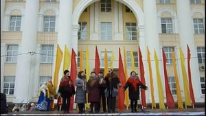 Масленица. Песня "Расскажу тебе, кума". Народные гулянья. Ульяновск  25.02.2017