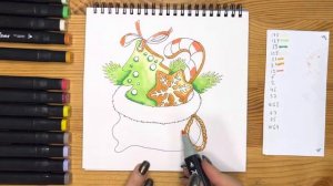 Новогодний рисунок скетч маркерами | Срисовка для начинающих поэтапно и легко