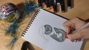 РИСУЕМ НОВОГОДНЕГО БАСИКА / КАК НАРИСОВАТЬ БАСИКА НА НОВЫЙ ГОД