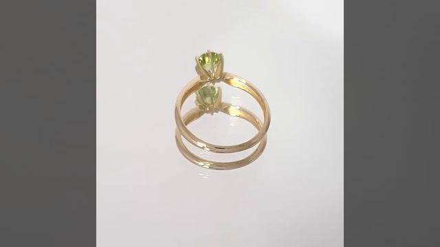 Кольцо с хризолитом диаметром 5,2мм из желтого золота Желтое золото 585 пробы. смотреть онлайн