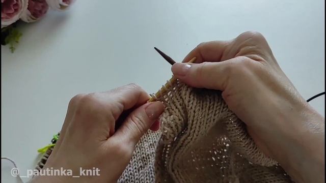 Джемпер-блуза с Кружевом или Поло Спицами  #_pautinka_knit #джемперспицами #блуза #кружевокрючком