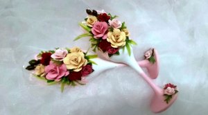 Свадебные бокалы своими руками //  Мастер класс