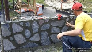 Кладка бутового камня.Затирка швов.