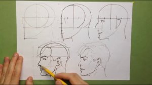 Как Рисовать Голову в профиль How to draw a head. Profile view