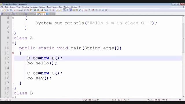 6th day class for mutiple class execute in java смотреть онлайн
