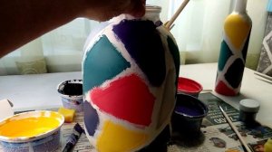 DIY/ Ваза из банки своими руками/Идея декора банки/Геометрический рисунок /Яркий декор