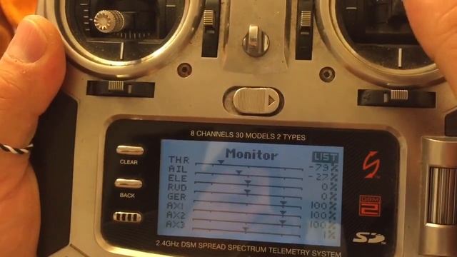 Калибровка стиков аппаратуры Spektrum DX8 смотреть онлайн