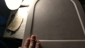Шлифовка левкаса на иконной доске. 2019 год.