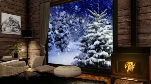 ❄️ Снег за окном. ?Потрескивание камина. Уютная атмосфера Рождества и Нового Года