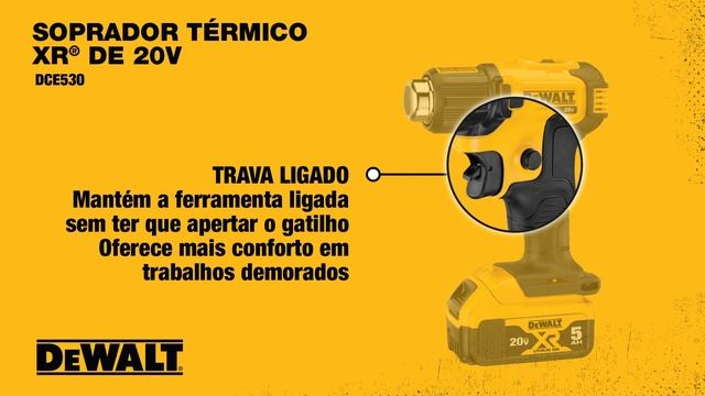 SOPRADOR TÉRMICO 20V MAX* DCE530 - DEWALT смотреть онлайн