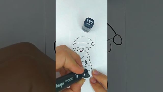 Рисуем Деда Мороза! We draw Santa Claus!