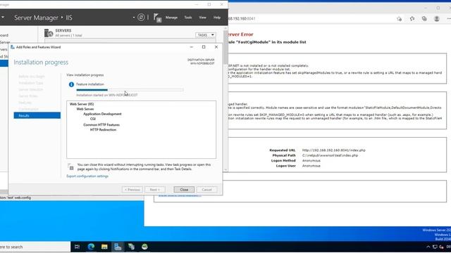 http error 500.21 - internal server error IIS Server Windows 2022 смотреть онлайн