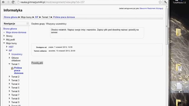 Moodle - przesyłanie pliku na serwer смотреть онлайн