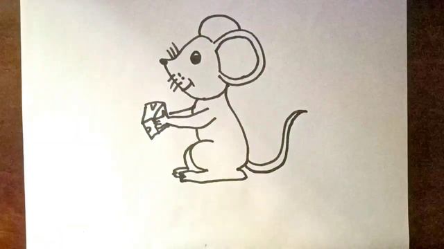 How to draw Mouse with Cheese for kids | Как нарисовать мышку с сыром для детей смотреть онлайн