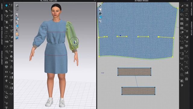 МОДЕЛИРОВАНИЕ В CLO3D: платье с острым воротником и объемными рукавами