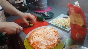 Салат из копченой курицы и корейской моркови \ Smoked Chicken and Korean Carrot Salad