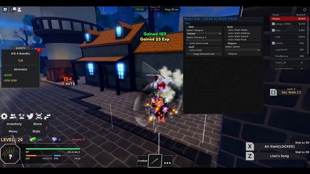 Roblox HAZE PIECE OP Script/Hack GUI AUTO FARM смотреть онлайн