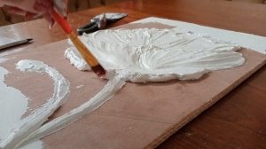 Картина с маком из гипсовой шпатлёвки. Создаём своими руками #барельеф #painting #colors #trending