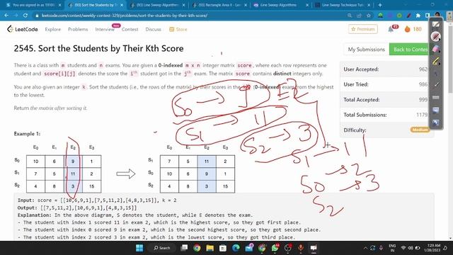 2545. Sort the Students by Their Kth Score смотреть онлайн