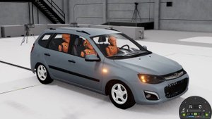 Lada Kalina Универсал: необычный краш-тест с манекенами в BeamNG.drive