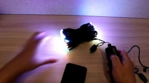 Распаковал и повесил на елку умную гирлянду Twinkly Strings. Жалко, что раньше таких не было