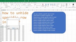 Excel - How To Unhide A Specific Row - Episode 2561b