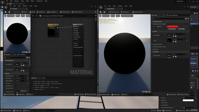 002 Interior light. Glass material setting
