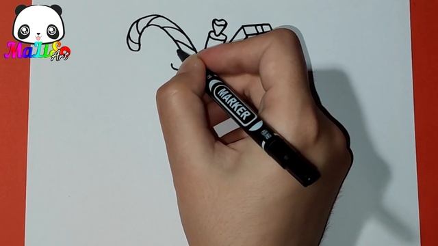 Рисуем новогодний носок! How to draw a Christmas sock! Новогодние рисунки!