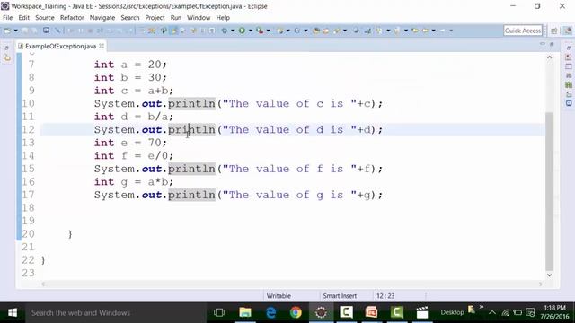 Practical Examples Of Exceptions part 1 | Java Training videos For Beginners | Java Course