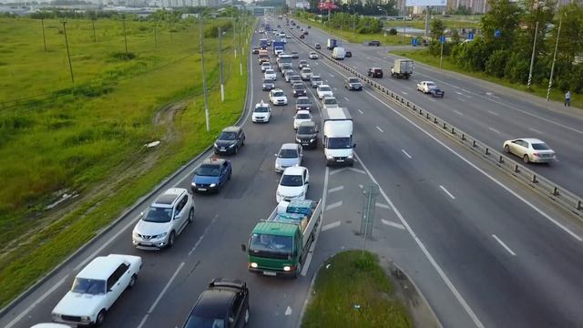 Пробка на Варшавском шоссе в районе Щербинки смотреть онлайн