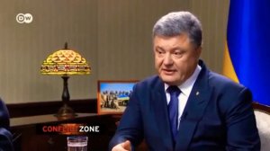 Петр Порошенко дает интервью журналисту DW