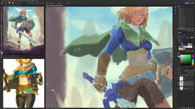 MY FULL PAINTING PROCESS - painting walkthrough ?♀️ #TOTK смотреть онлайн