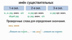 Типы склонений имён существительных.