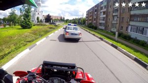 От полиции на Квадроцикле Pursuit of Police of the ATV   Bad weather for the police