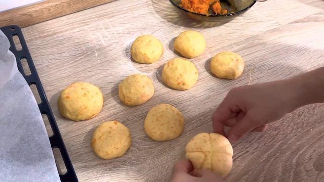 Булочки с тыквой! Асқабақтан булочка! Pumpkin Buns. Еда на Хэллоуин. смотреть онлайн