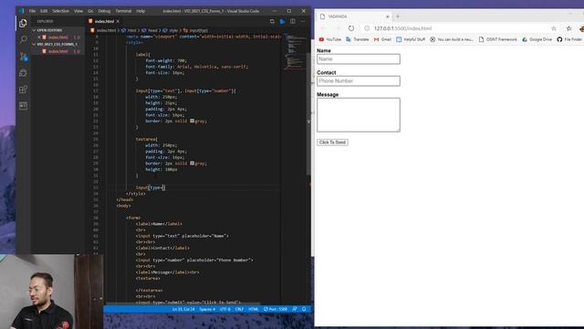 Basics of CSS - Forms 1, Text, Number, Textarea, and Submit
