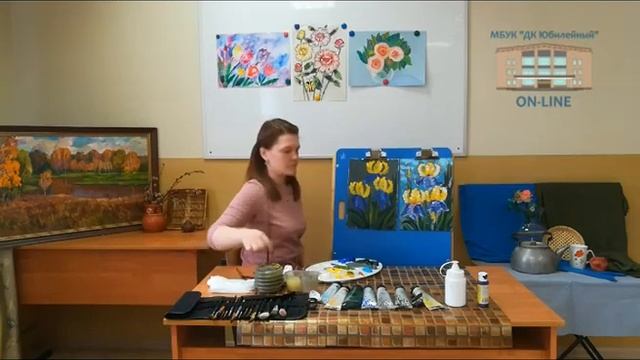 «Ирисы». Мастер-класс по декоративной живописи.