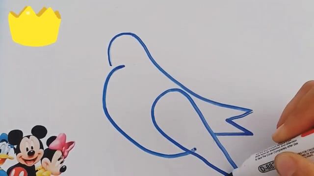 Bolalar uchun Qush rasm chizish Drawing Bird for children Рисование Птица для детей смотреть онлайн