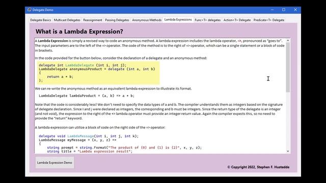 C#/Xamarin Cohort 17D - Anonymous Methods and Lambda Expressions смотреть онлайн