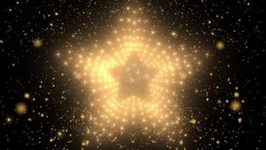 Футаж Золотые звезды переход 2