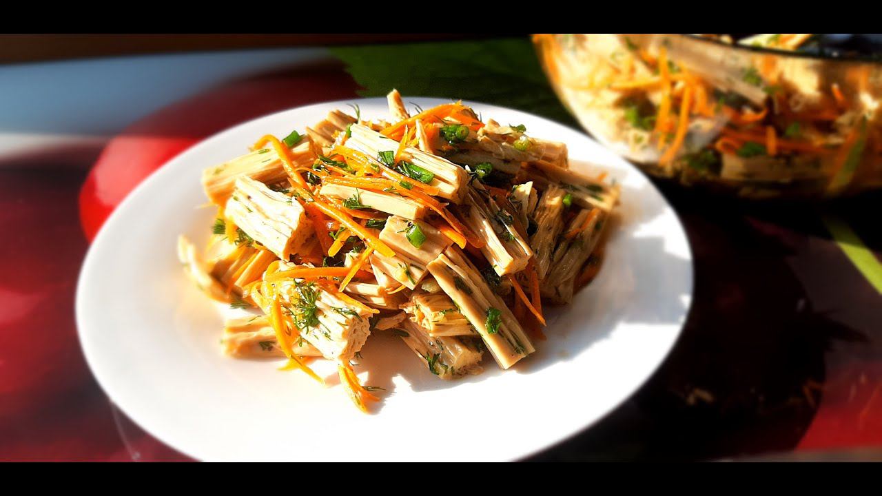 Соевая спаржа (фучжу) по - корейски. Мега вкусная закуска.