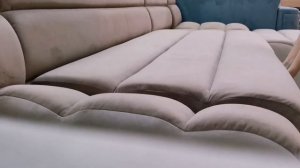 189270 "Этюд" диван угловой (ПРАВЫЙ). Цвет: Velutto 22 / Velutto 16.