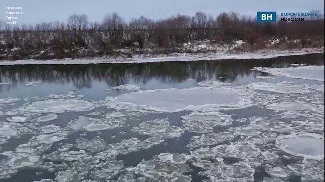 Под Воронежем показали ледоход на реке Дон