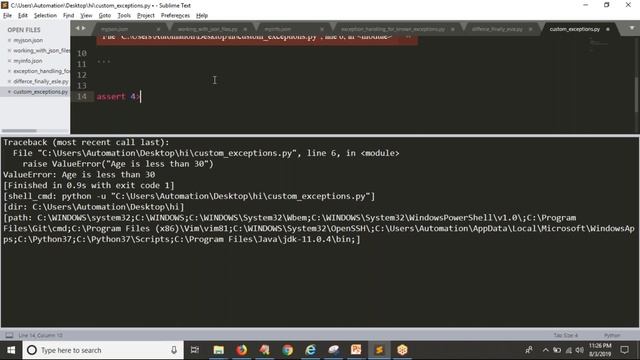 69.Complete Python Basics for Automation - Raise User Defined Exceptions